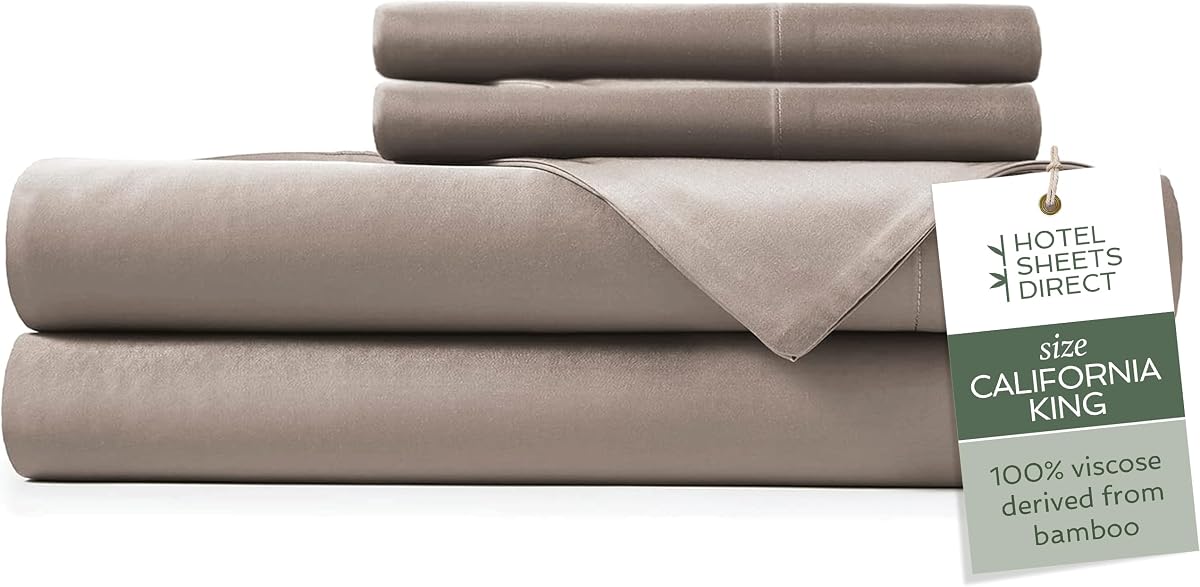 California King 4-Piece Bamboo Sheet Set in Sand