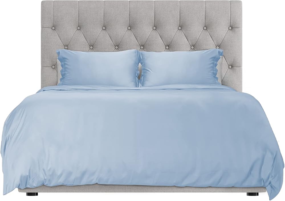 California King Bamboo Duvet Cover Set in Light Blue