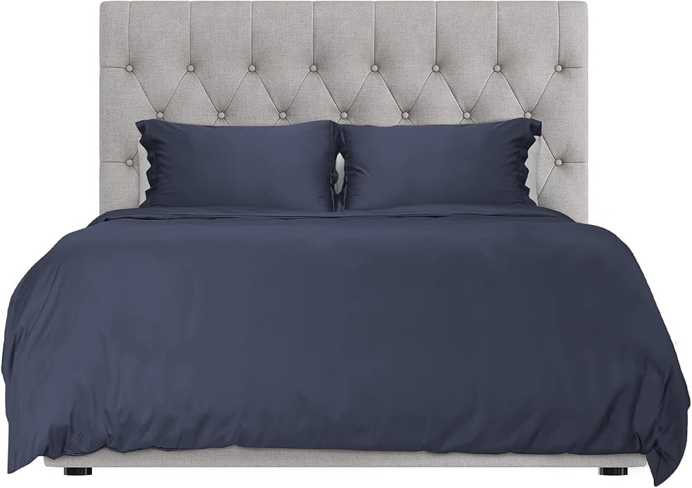 King Bamboo Duvet Cover Set in Navy Blue