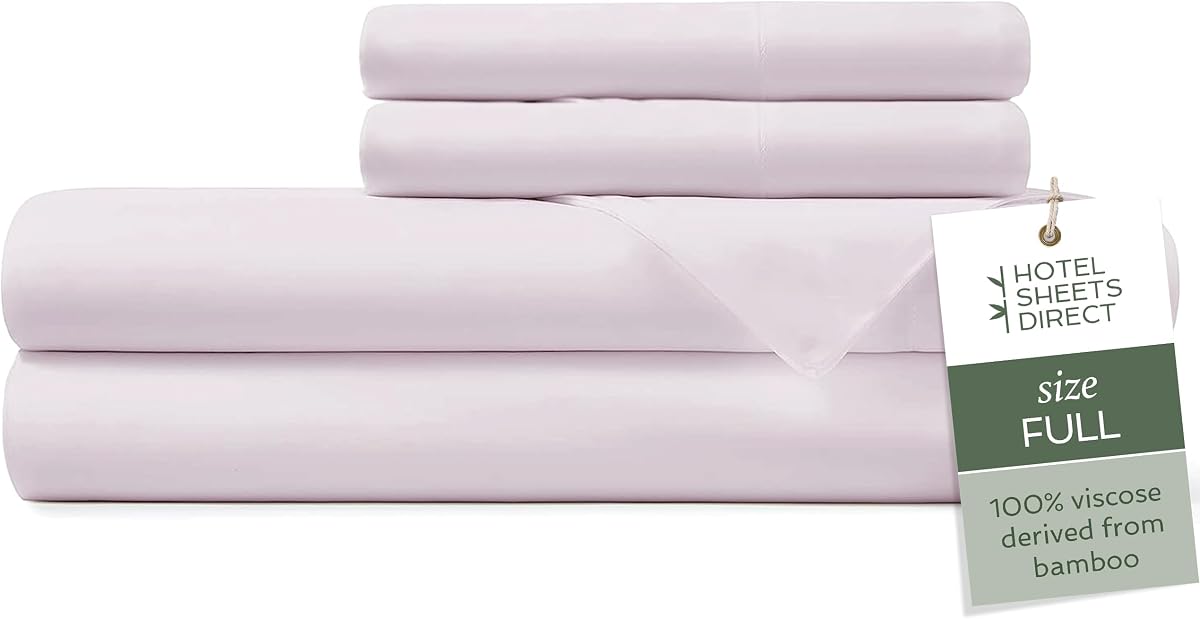 Full 4-Piece Bamboo Sheet Set in Light Pink