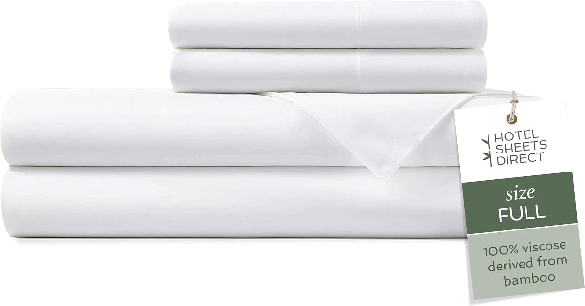 Full 4-Piece Bamboo Sheet Set in White