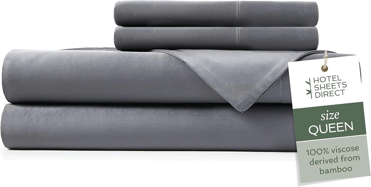 Queen 4-Piece Bamboo Sheet Set in Dark Gray