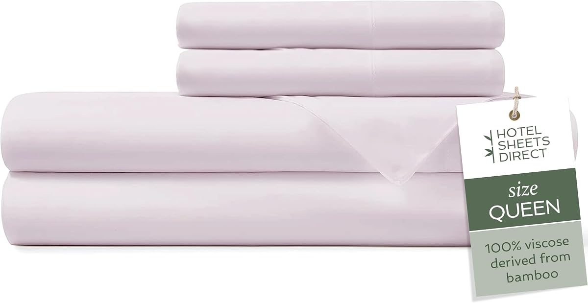 Queen 4-Piece Bamboo Sheet Set in Light Pink