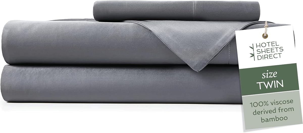 Twin 3-Piece Bamboo Sheet Set in Dark Gray