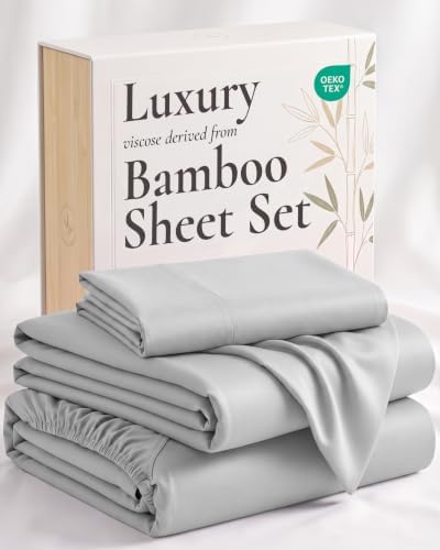 Twin 3-Piece Bamboo Sheet Set in Gray