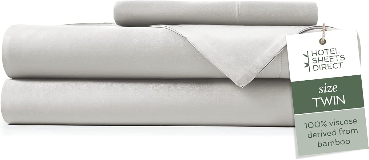 Twin 3-Piece Bamboo Sheet Set in Light Gray
