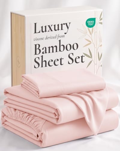 Twin 3-Piece Bamboo Sheet Set in Rose Pink