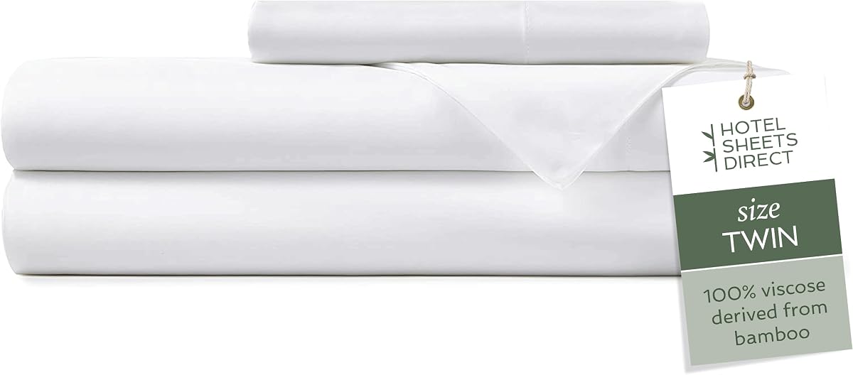 Twin 3-Piece Bamboo Sheet Set in White