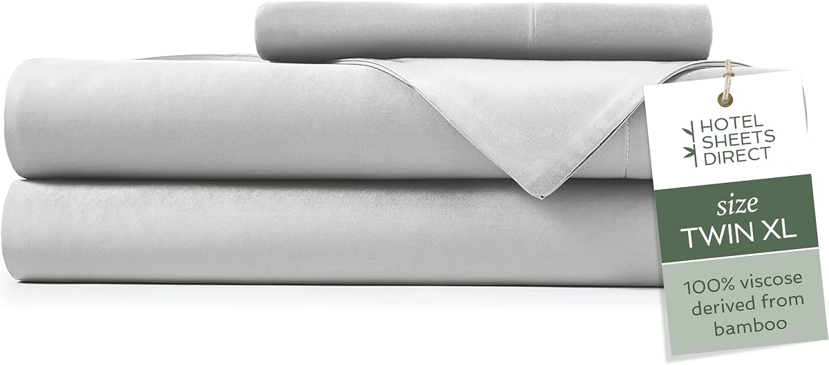 Twin XL 3-Piece Bamboo Sheet Set in Gray